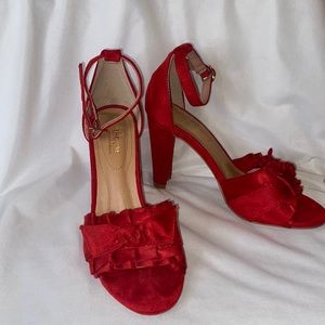 LIKE NEW gorgeous suede red heels